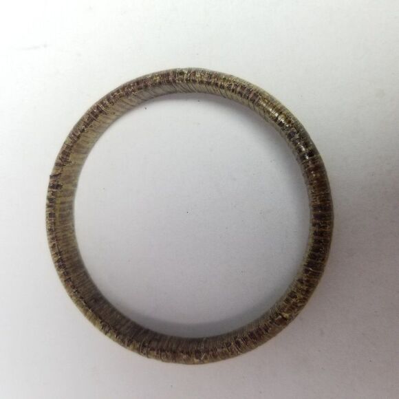 Vintage Brown and Tan Woven Braided Grass Bangle Bracelet Tribal Design Jewelry - Picture 4 of 6